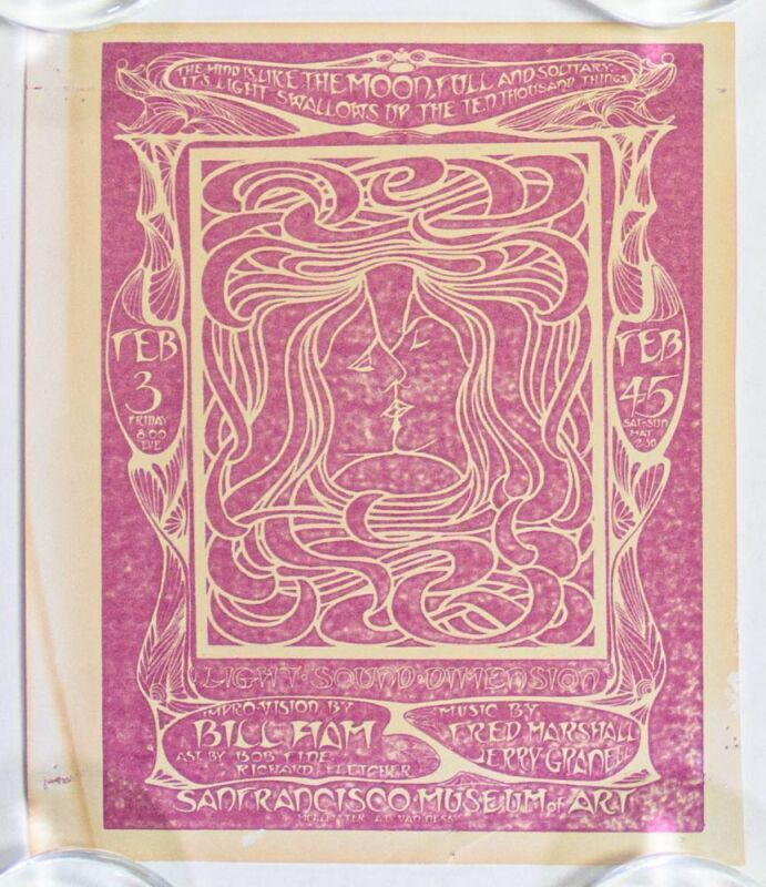 1967 Bill Ham's Light Sound Dimension San Francisco Museum of Art Handbill Extra Fine 63