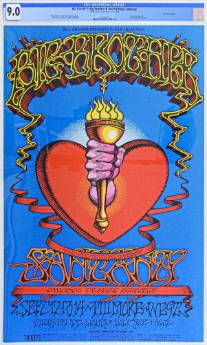 1968 BG-136 Big Brother Janis Joplin Santana Fillmore West Poster CGC 9.0