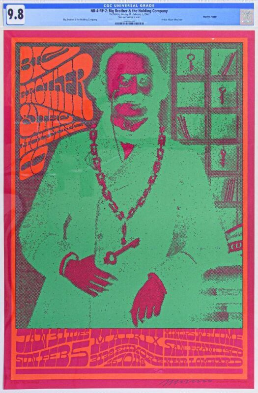 1967 NR-4 Big Brother & The Holding Company The Matrix RP2 Signed Moscoso Poster CGC 9.8