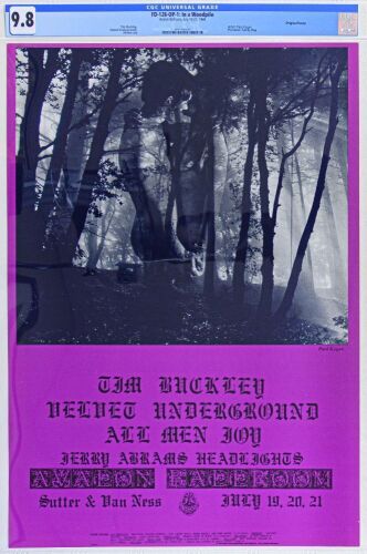 1968 FD-128 Tim Buckley Velvet Underground Avalon Ballroom Poster CGC 9.8