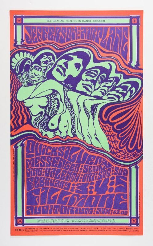 1967 BG-48 Jefferson Airplane Fillmore Auditorium OP3 Poster Near Mint 81