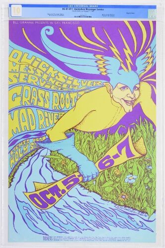 1967 BG-87 Quicksilver Messenger Service Fillmore Auditorium Poster CGC 10