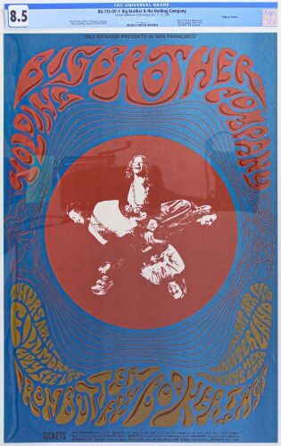 1968 BG-115 Big Brother Janis Joplin Fillmore Auditorium & Winterland Poster CGC 8.5