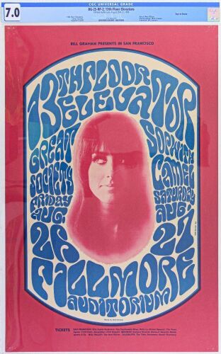 1966 BG-25 Great Society 13th Floor Elevators Fillmore Auditorium RP2 Poster CGC 7.0