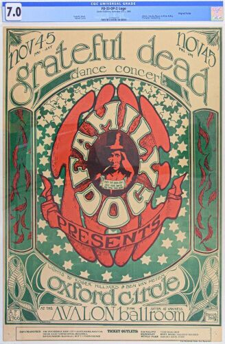 1966 FD-33 Grateful Dead Oxford Circle Avalon Ballroom Poster CGC 7.0