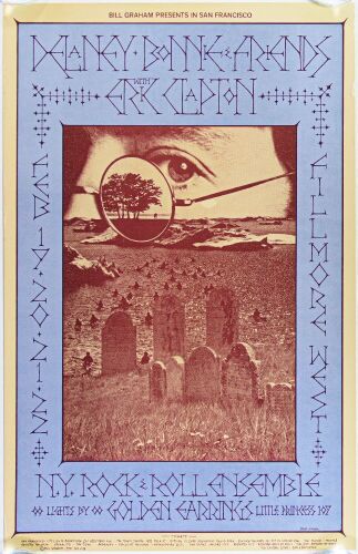 1970 BG-218 Delaney & Bonnie & Friends with Eric Clapton Fillmore West Poster Near Mint 81