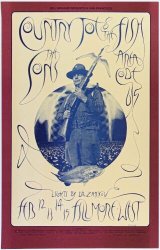 1970 BG-217 Country Joe and the Fish Fillmore West Poster Excellent 79
