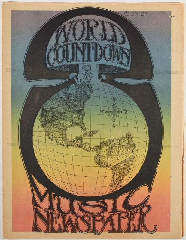 1967 Stanley Mouse Ralph J. Gleason World Countdown Music Newspaper Volume 2 Issue 5 Newspaper Excellent 77