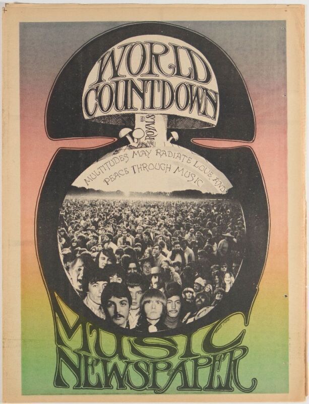1967 Stanley Mouse World Countdown Music Newspaper Volume 2 Issue 6 Newspaper Excellent 79