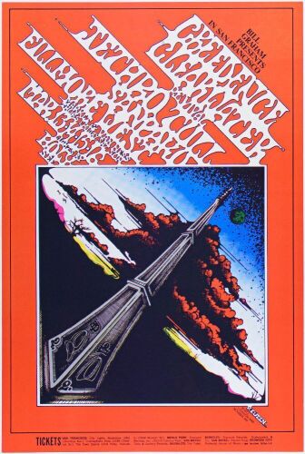 1969 BG-164 Creedence Clearwater Revival Jethro Tull Fillmore Poster Near Mint 87