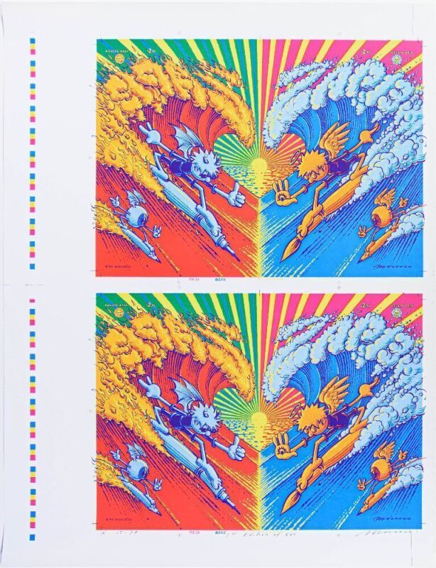 1994 Victor Moscoso ZAP Comix #13 Uncut Proof LE Signed Moscoso Poster Near Mint 85