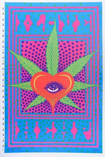 1994 Victor Moscoso I Love Hemp Printers Proof Signed Moscoso Poster Near Mint 87