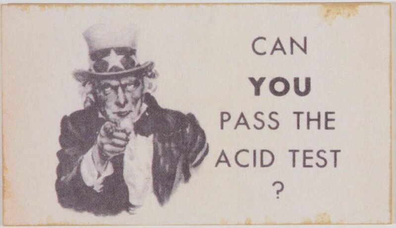 1965 Can You Pass The Acid Test? Original Intrepid Trips ID Card Excellent 79