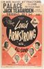 1958 Jack Teagarden Louis Armstrong and His All Stars The Palace Ballroom Old Orchard Beach Maine Cardboard Poster Extra Fine 63