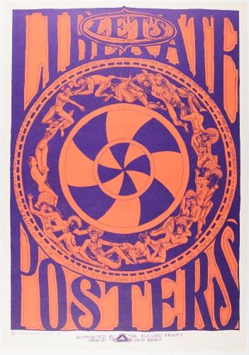 1967 David Hodges Let's Liberate Posters Headshop Poster Near Mint 87