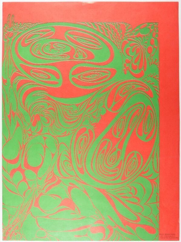 1968 Ball Productions Trippy Headshop Poster Excellent 77