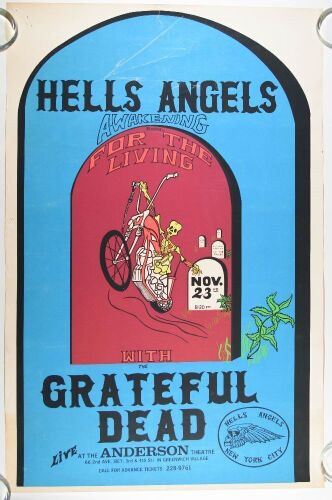 1970 Grateful Dead The Anderson Theatre New York City Poster Extra Fine 65
