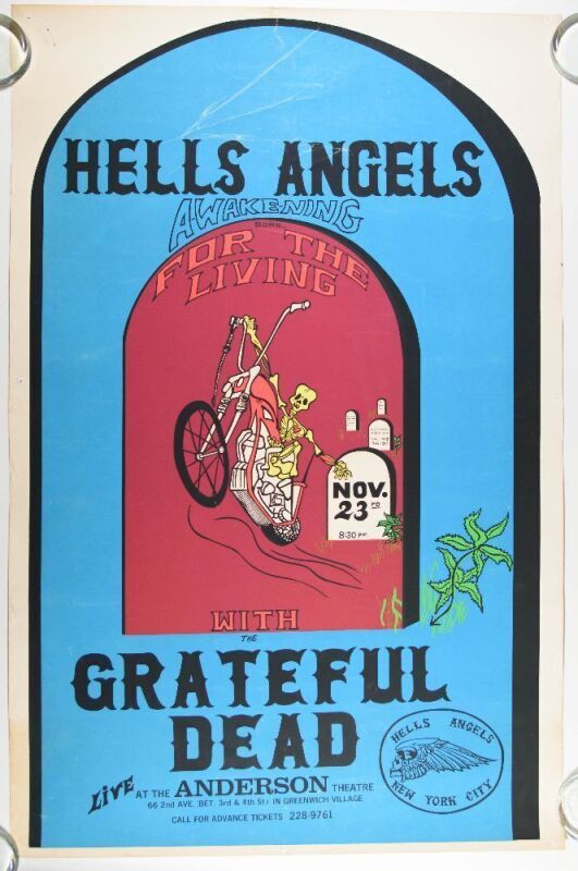 1970 Grateful Dead The Anderson Theatre New York City Poster Extra Fine 65