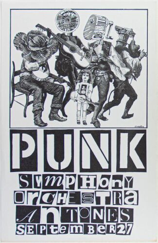 1979 Punk Symphony Orchestra Antone's Austin Poster Near Mint 85