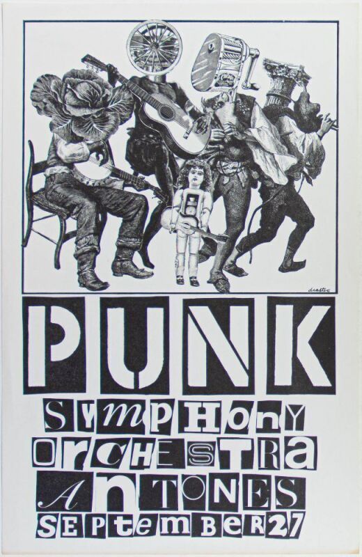 1979 Punk Symphony Orchestra Antone's Austin Poster Near Mint 85