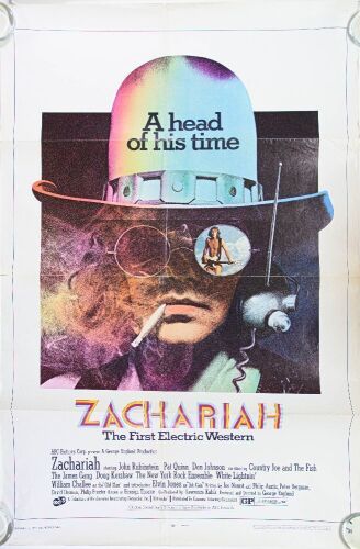 1970 Zachariah The First Electric Western Film Promo Poster Extra Fine 63