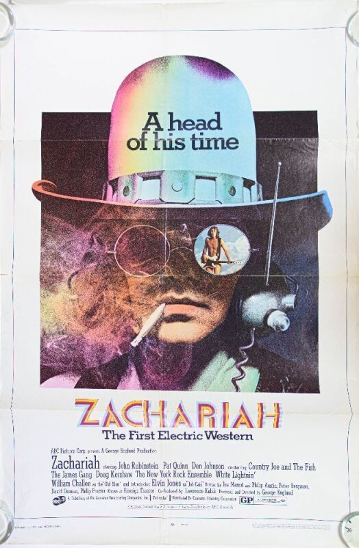 1970 Zachariah The First Electric Western Film Promo Poster Extra Fine 63