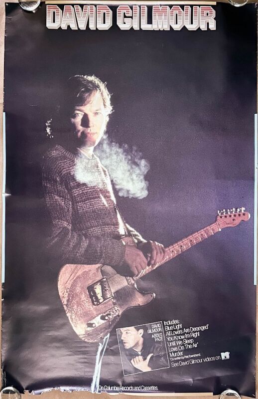 1984 David Gilmour About Face Columbia Records Promotional Poster Fine 59