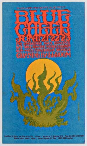 1968 G/G-680621 Blue Cheer Grande Ballroom Detroit Postcard Excellent 77