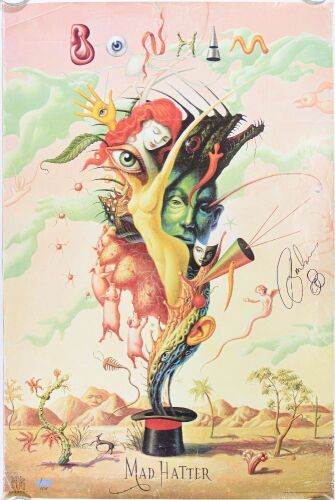 1992 Bonham Mad Hatter Signed Jason Bonham Promo Poster Extra Fine 65