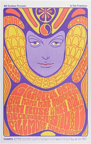 1966 BG-41 Grateful Dead Big Mama Thornton Fillmore Auditorium RP2 Poster Excellent 79
