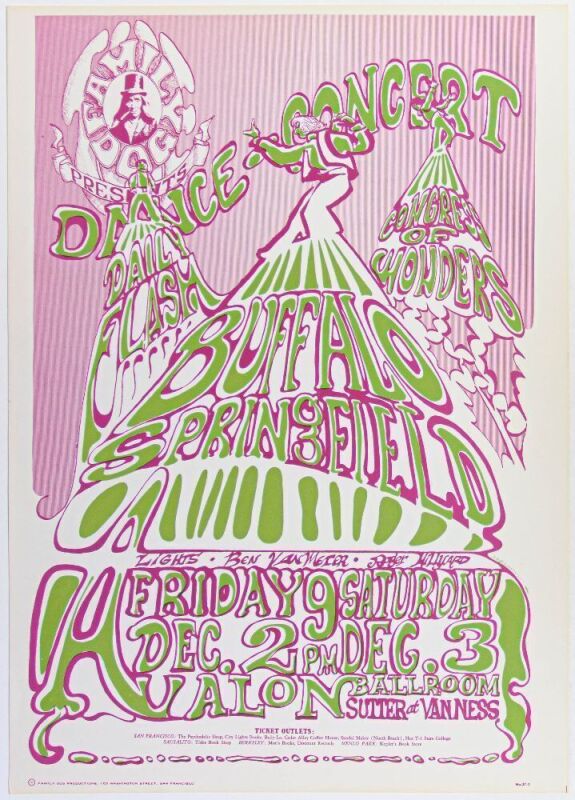 1966 FD-37 Buffalo Springfield Avalon Ballroom RP2 Poster Near Mint 85