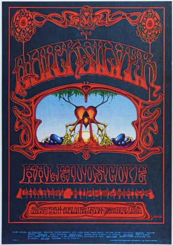 1968 FD-101 Quicksilver Messenger Service Avalon Ballroom RP2 Poster Near Mint 87