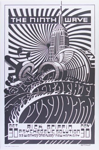 1986 Rick Griffin The Ninth Wave Psychedelic Solution Gallery NYC Exhibition Poster Near Mint 87