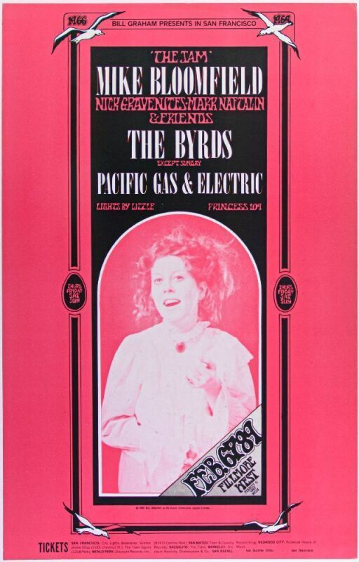 1969 BG-159 Mike Bloomfield The Jam Fillmore West Poster Near Mint 83