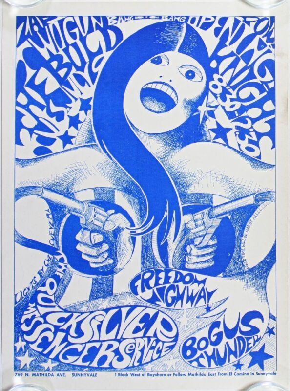 1967 Quicksilver Messenger Service 769 N. Mathilda Ave Sunnyvale Poster Mint 91