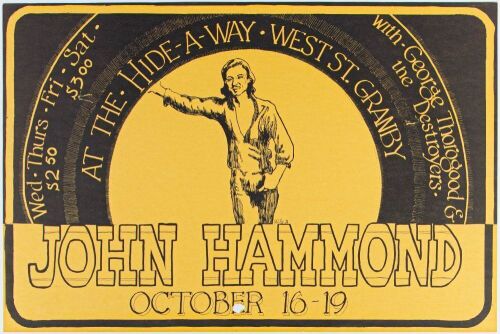 1974 John Hammond George Thorogood The Hide-A-Way Poster Extra Fine 67