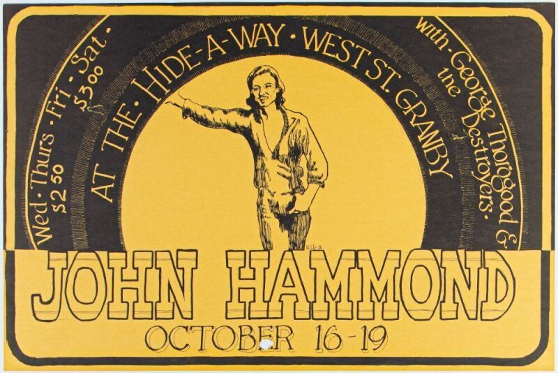1974 John Hammond George Thorogood The Hide-A-Way Poster Extra Fine 67