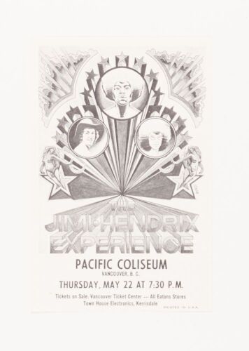 1969 Jimi Hendrix Experience Pacific Coliseum Vancouver Handbill Mint 93