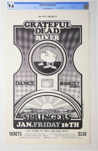 1970 AOR-4.136 Jim Blashfield Grateful Dead Springer's Inn Portland Poster CGC 9.6