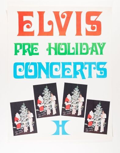 1975 Elvis Presley Hilton Las Vegas Pre Holiday Concerts Poster Excellent 73