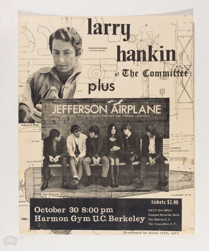 1965 AOR-2.135 Jefferson Airplane Harmon Gymnasium U.C. Berkeley Poster Extra Fine 69