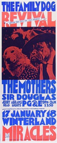 1969 FD-690117 Frank Zappa The Mothers Winterland Poster Near Mint 85