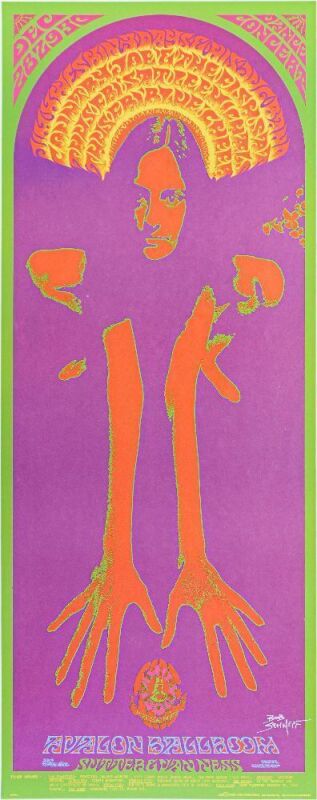 1967 FD-98 Jim Kweskin Blue Cheer Country Joe Avalon Ballroom RP2 Signed Schnepf Poster Mint 93