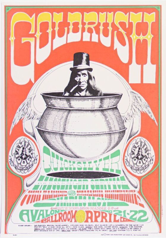 1967 FD-58 Quicksilver Messenger Service Avalon Ballroom Poster Near Mint 85