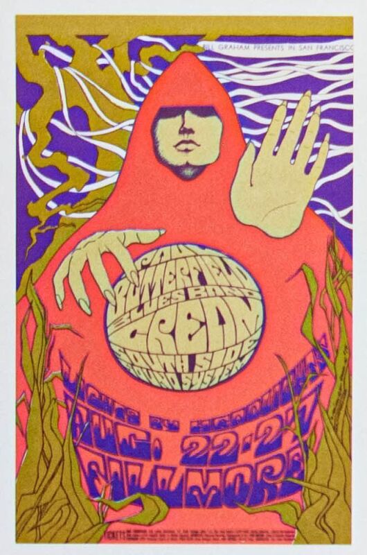 1967 BG-79 Cream Butterfield Blues Band Fillmore Auditorium Postcard 90