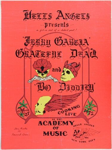 1972 AOR-4.222 Grateful Dead Hells Angels Academy of Music New York City Poster Extra Fine 65