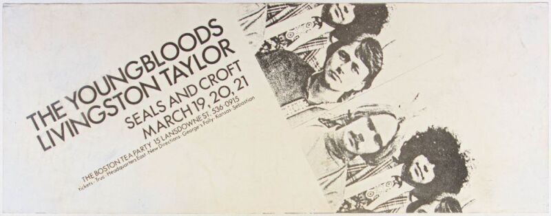 1970 Youngbloods Boston Tea Party Poster Fine 57 Restored