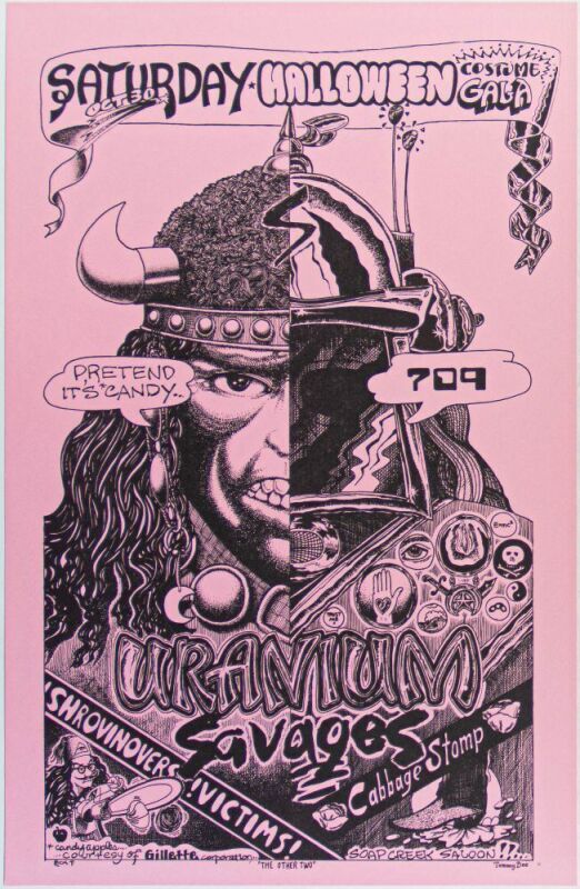 1976 Rick Turner Uranium Savages Soap Creek Saloon Poster Near Mint 83