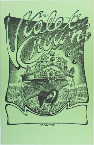 1975 Rick Turner Violet Crown Tour Blank Poster Near Mint 85