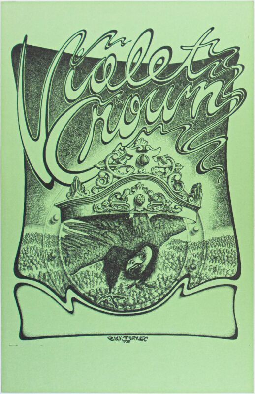 1975 Rick Turner Violet Crown Tour Blank Poster Near Mint 85